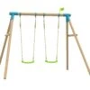 TP Compact Wooden Double Swing Set With 2 Roped Rapide Seats - FSC<sup>&reg;</sup> Certified