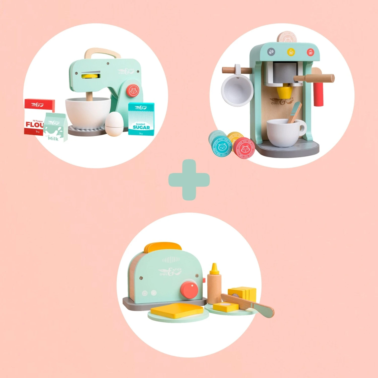 Owl & Fox Wooden Baking Set, Toaster Set & Coffee Machine - FSC<sup>®</sup> Certified 2 Owl & Fox Wooden Baking Set, Toaster Set & Coffee Machine - FSC<sup>®</sup> Certified - Image 2